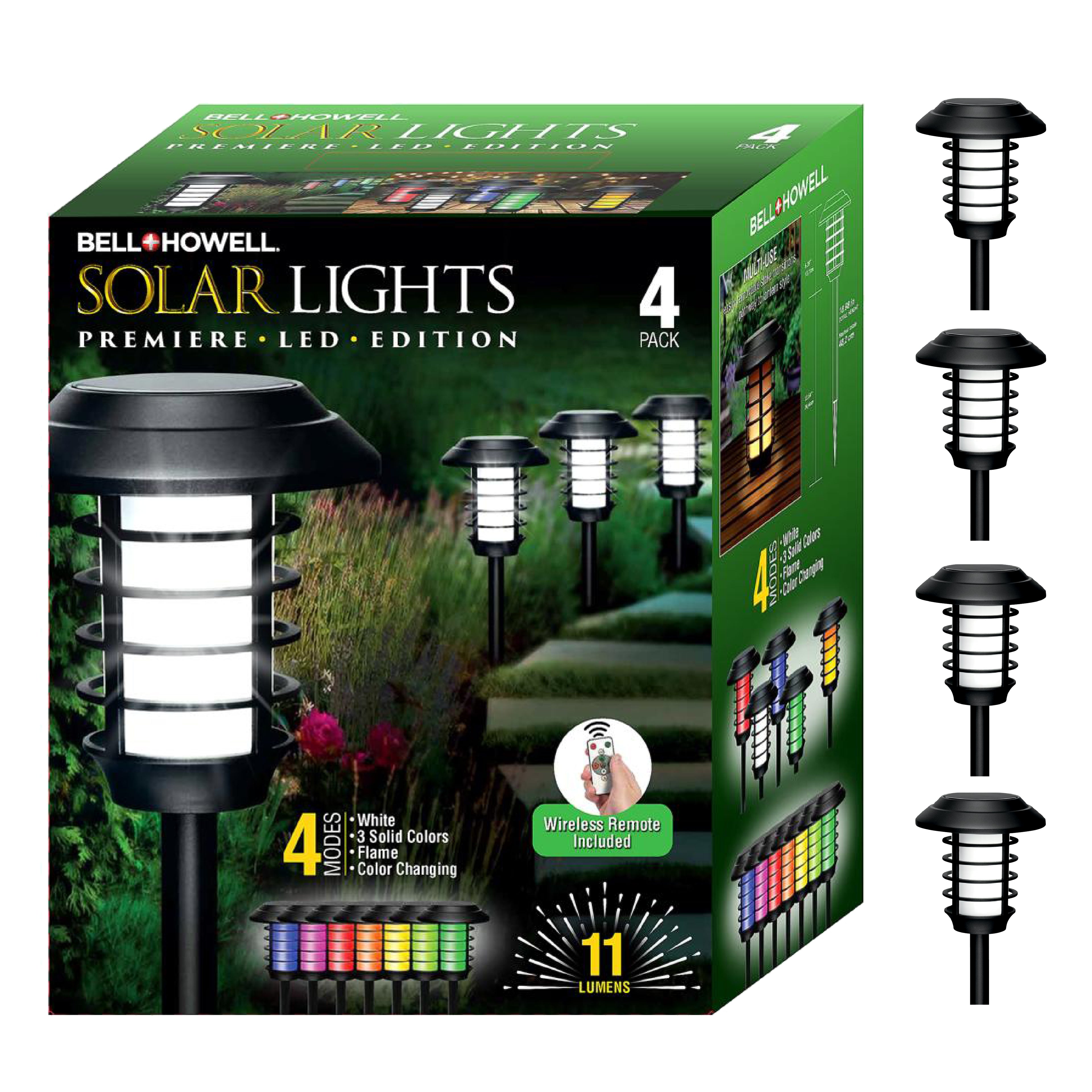 Bell + Howell Color Changing Solar Pathway Lights- 4 pack multipack