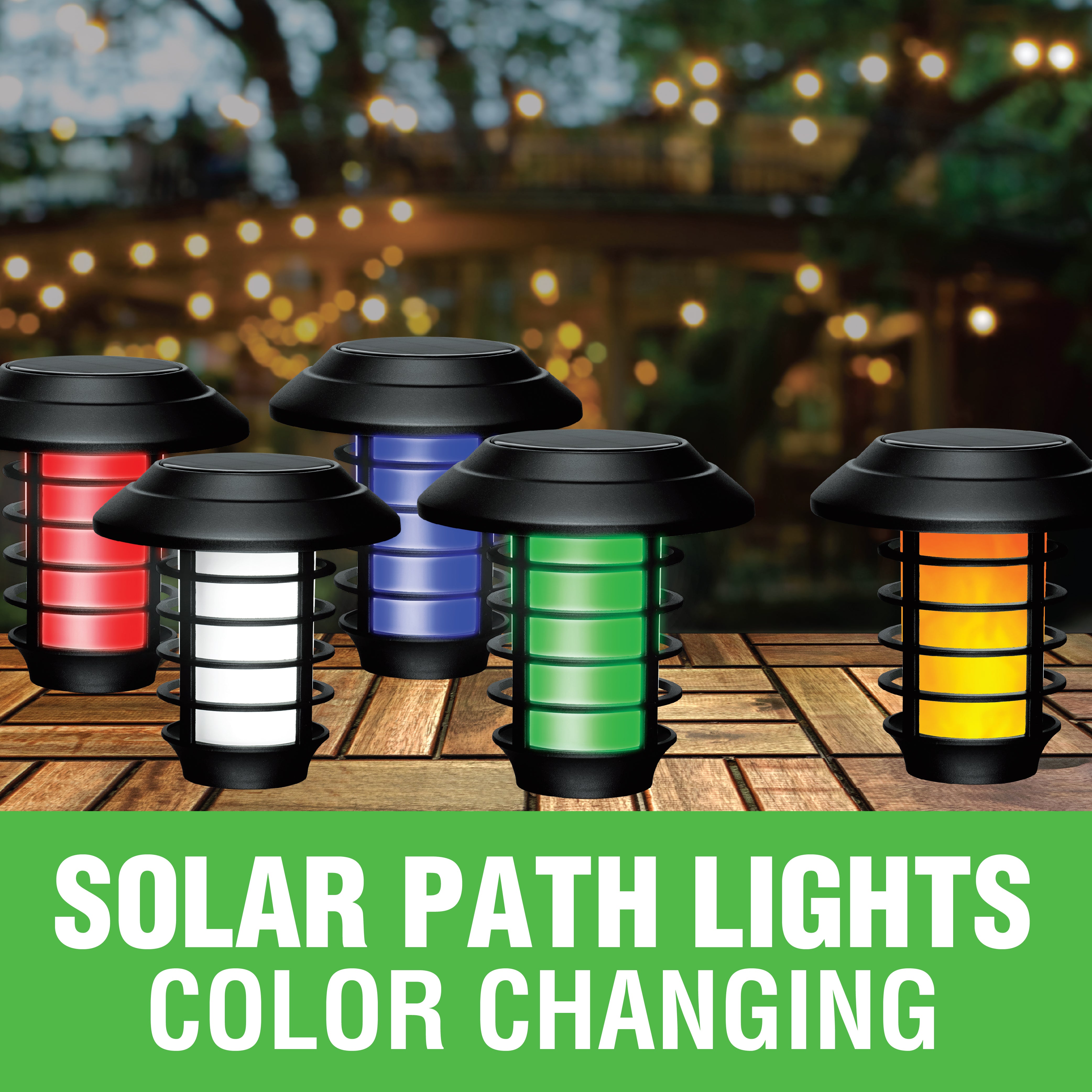 Colored solar on sale pathway lights