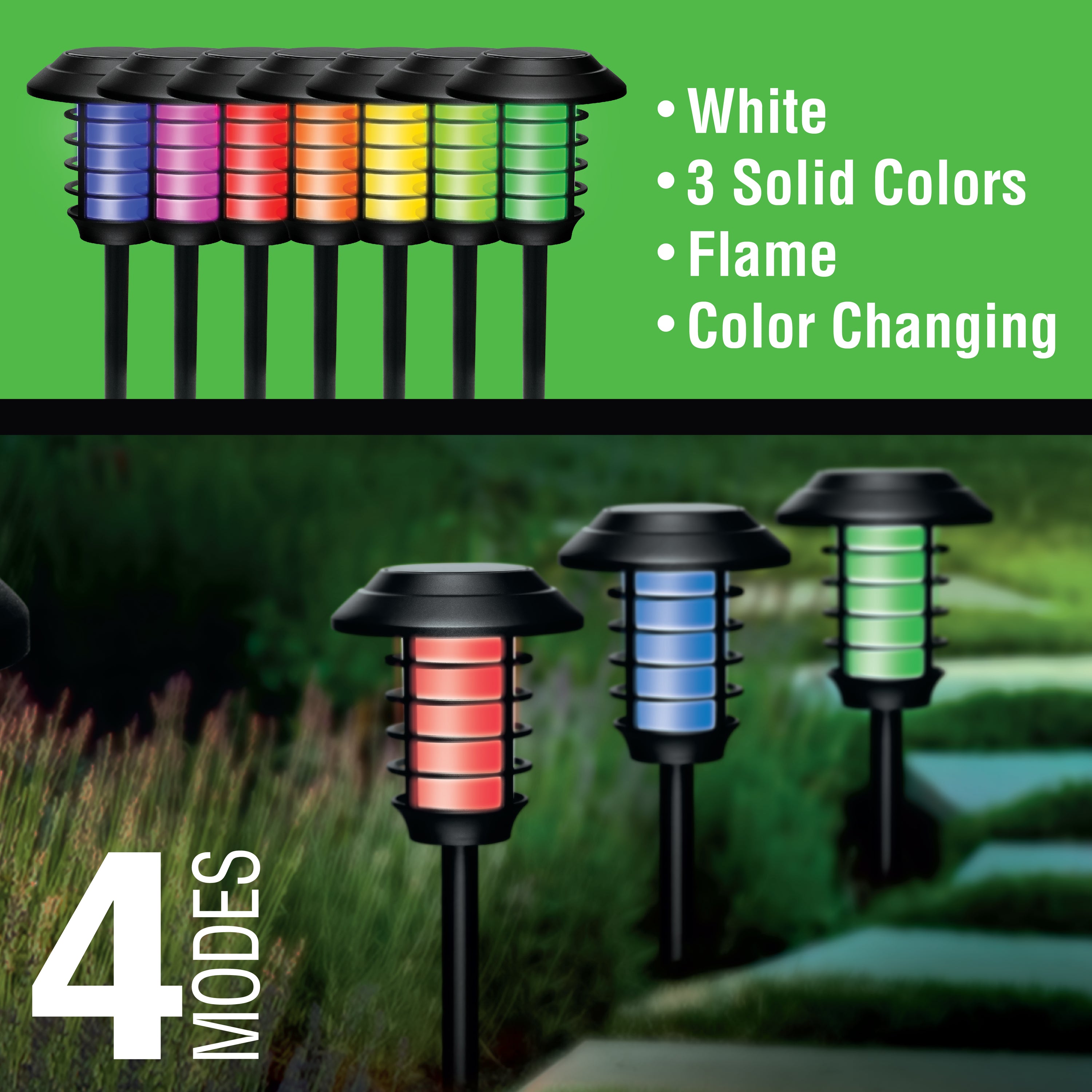 Bell + Howell Color Changing Solar Pathway Lights- 4 pack multipack