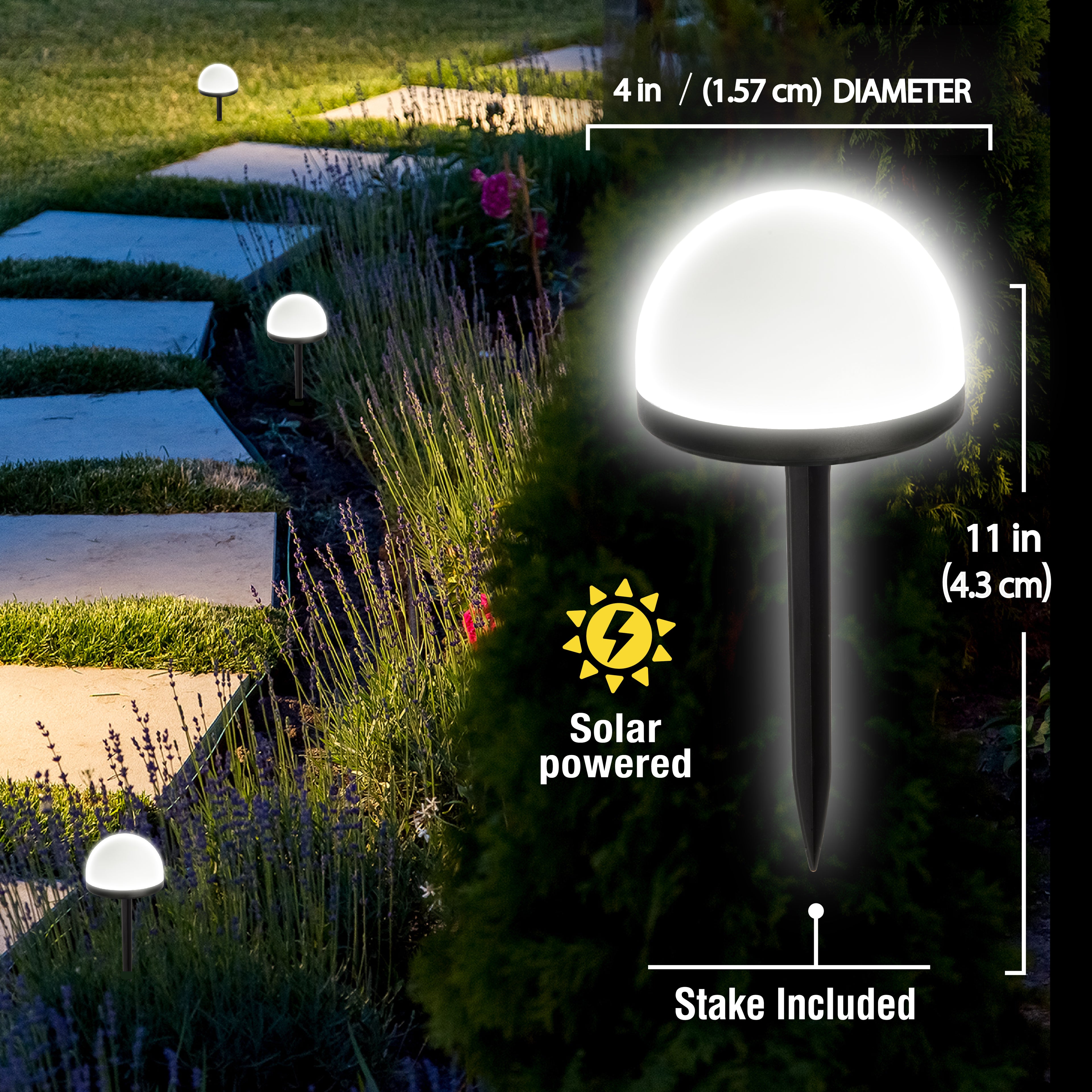 Bell + Howell Solar Pathway Dome Lights - 4 Pack