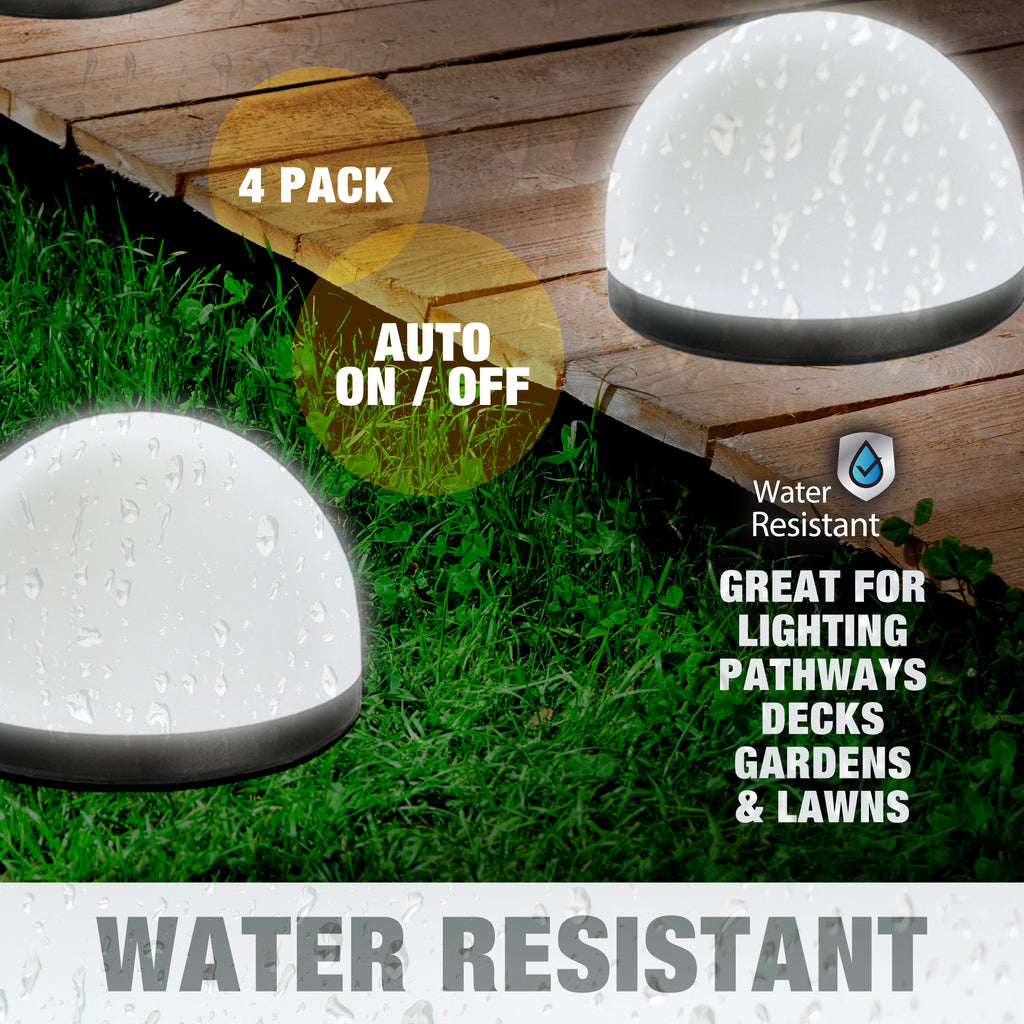 Bell + Howell Solar Pathway Dome Lights - 4 Pack