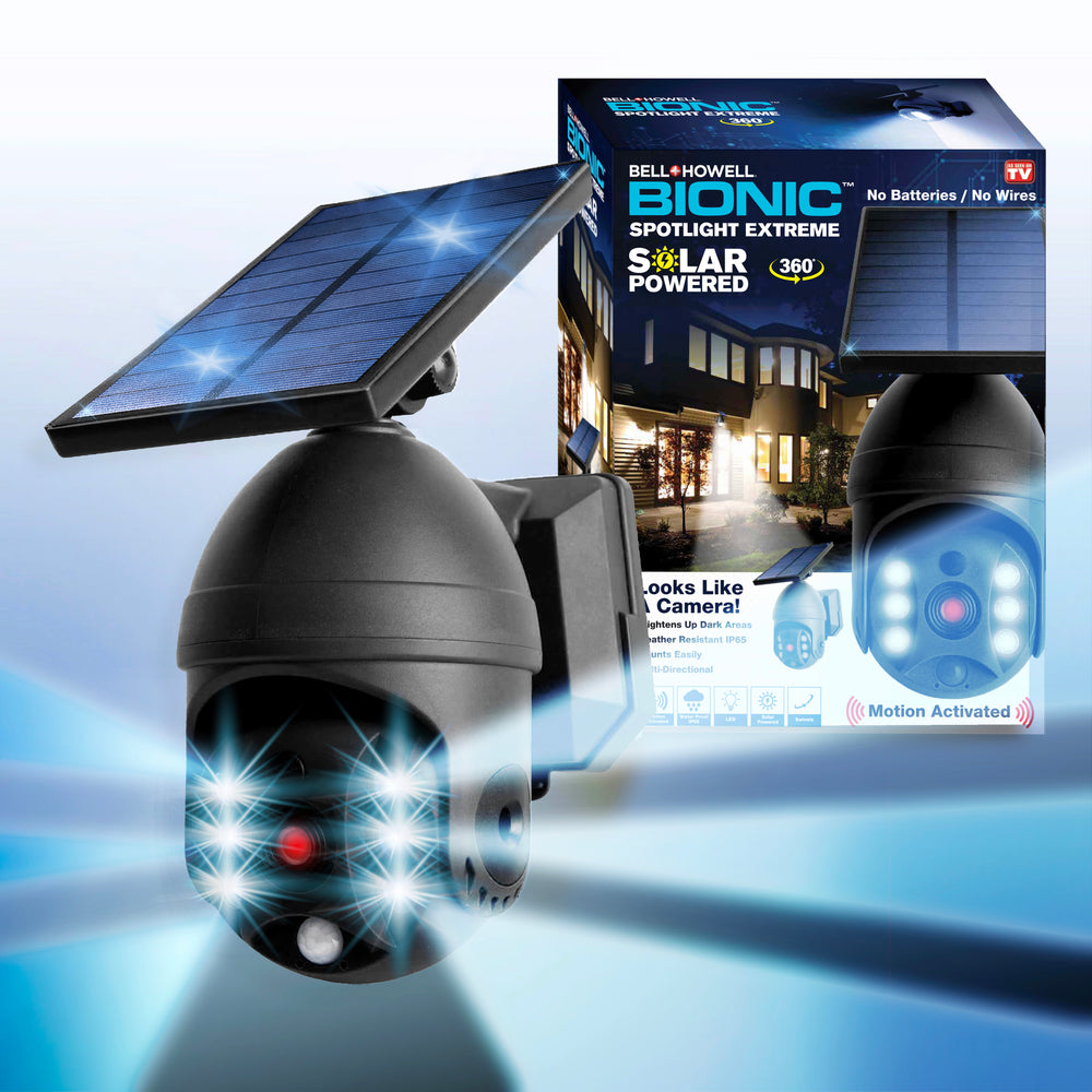 Bell + Howell Bionic Spotlight Security Extreme Solar Powered, Motion Sensor, Red Light - Looks like a security camera!