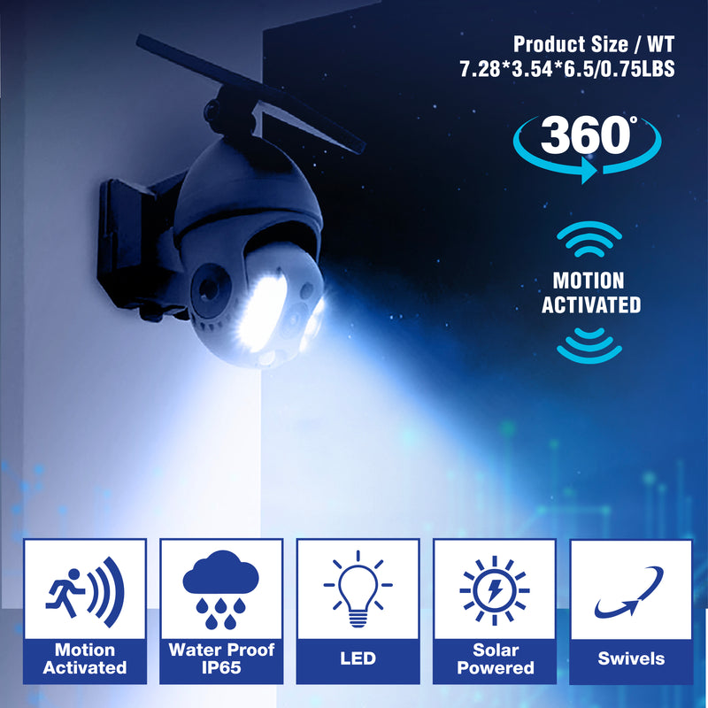 Bell + Howell Bionic Spotlight Security Extreme Solar Powered, Motion Sensor, Red Light - Looks like a security camera!