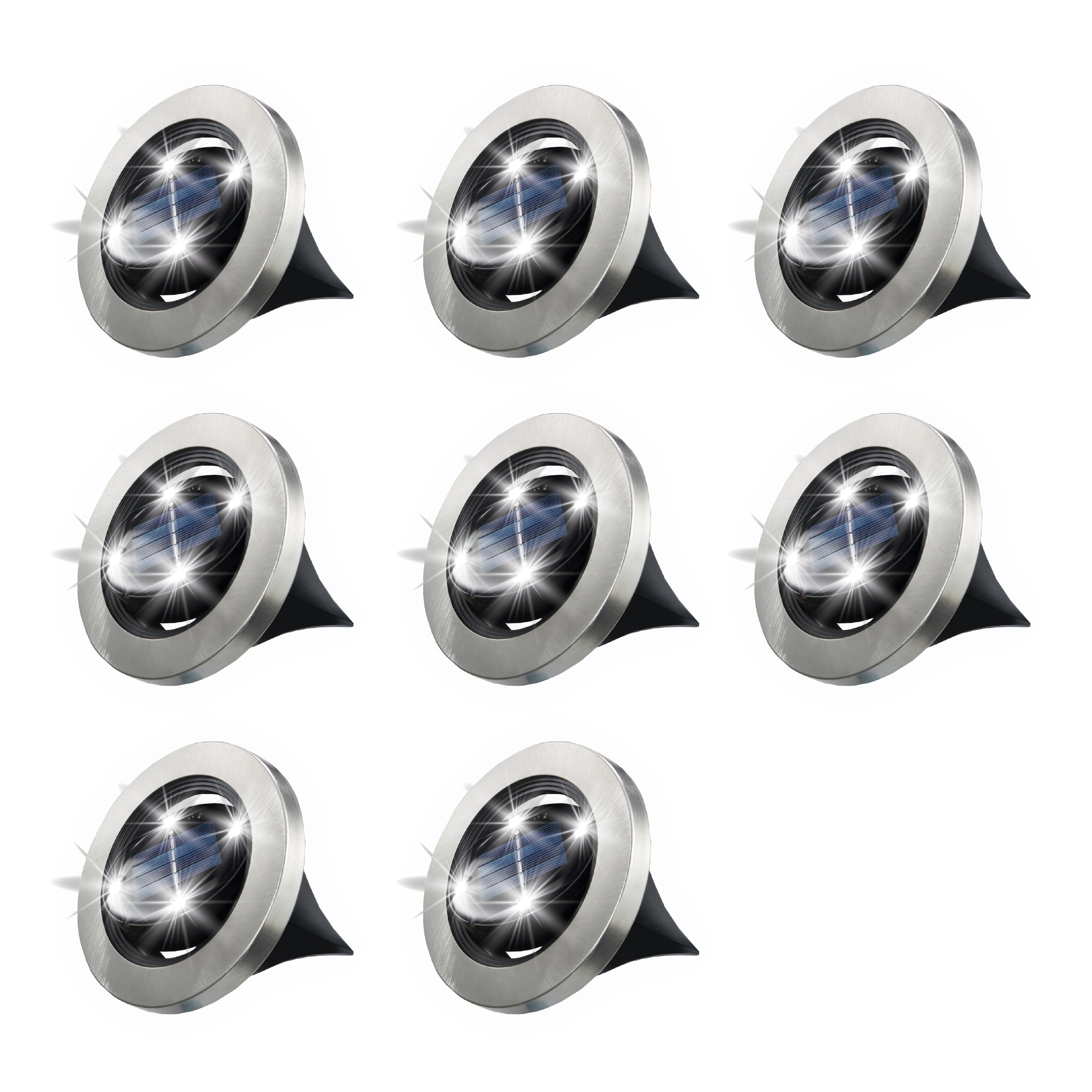 Bell + Howell Pathway & Landscape Disk Lights Stainless Steel - 8 Pack