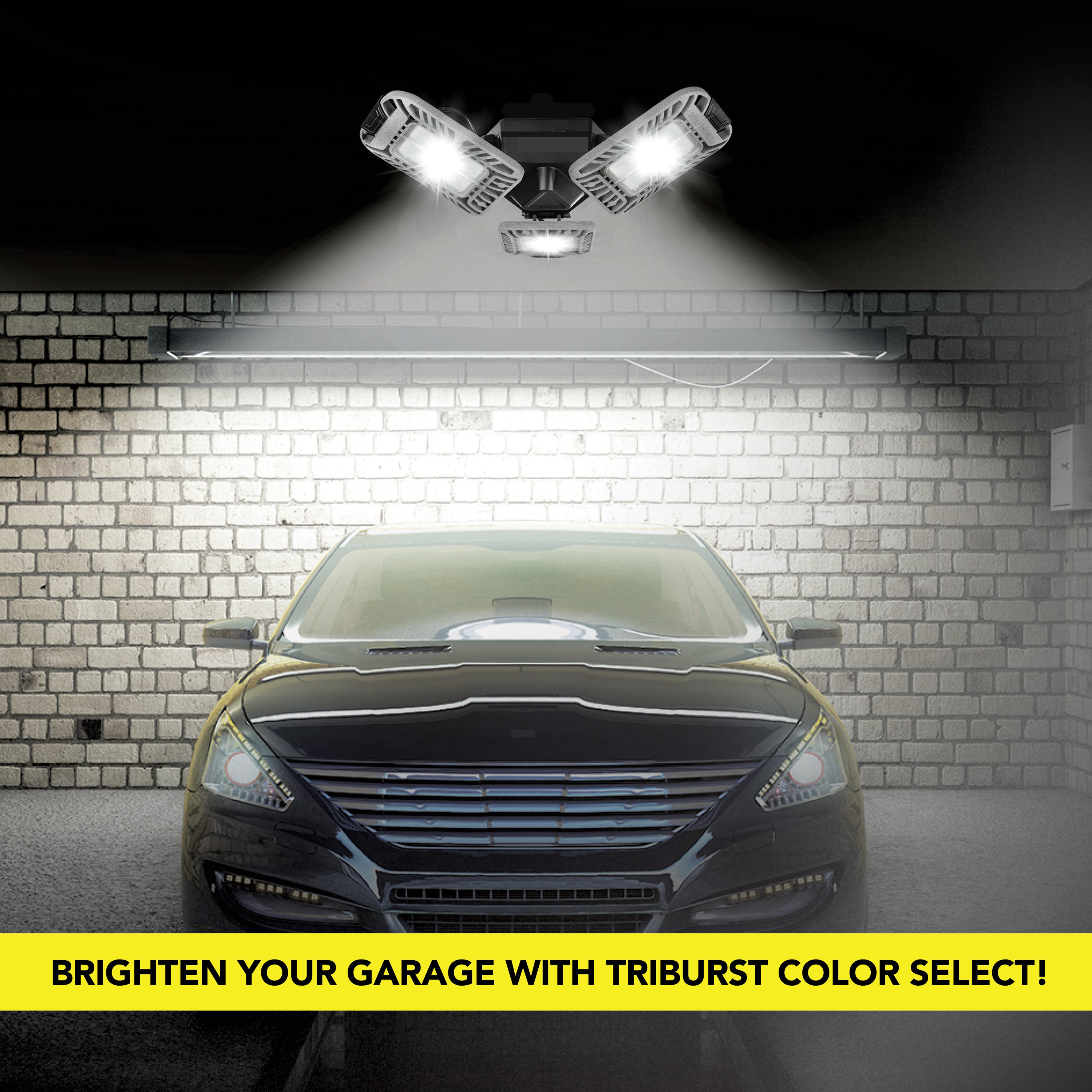 Bell+Howell Triburst Color Select LED Garage Light, 5500 Lumen 3000k/4500k/5500k LED Garage Ceiling Lights, Screw in LED Garage Lights, Bright LED Lights for Garage with 3 Mobile Panels