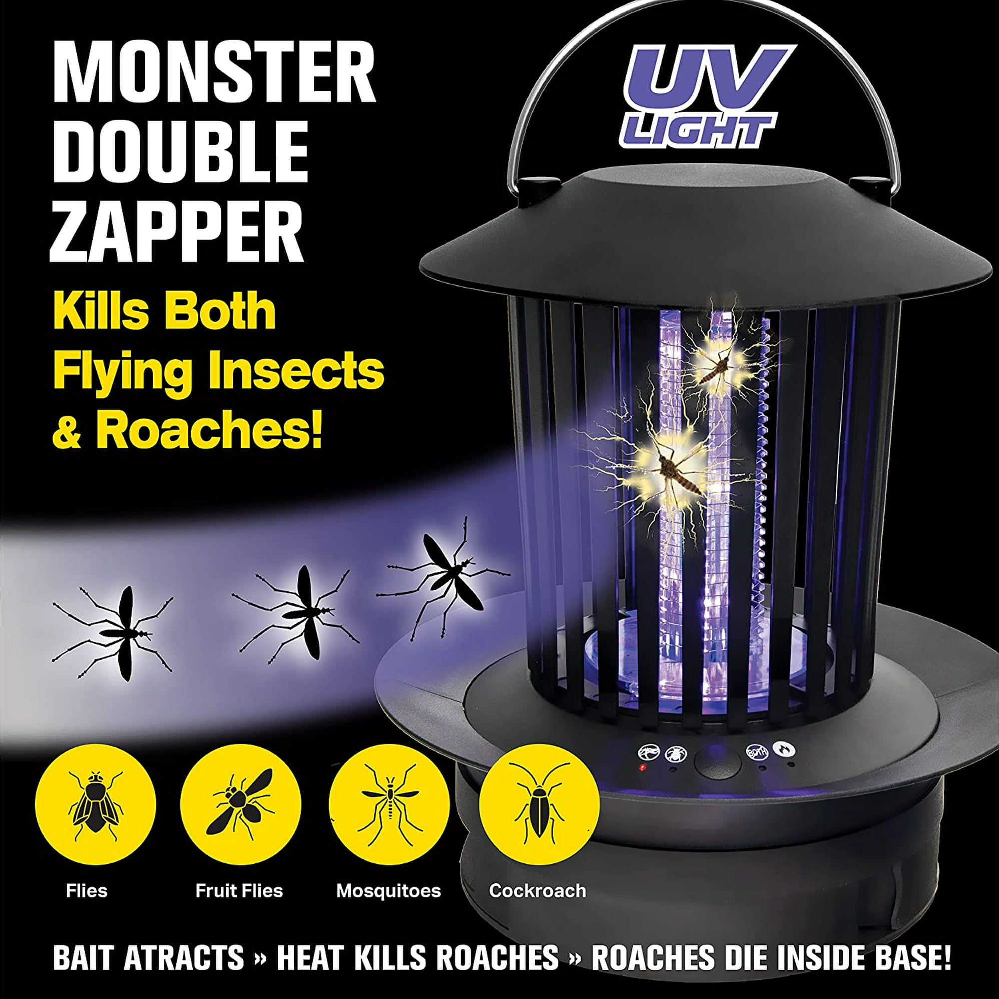 Monster Double Zapper 18-Watt Rechargeable Electric Outdoor and Indoor UV Light Insect Zapper