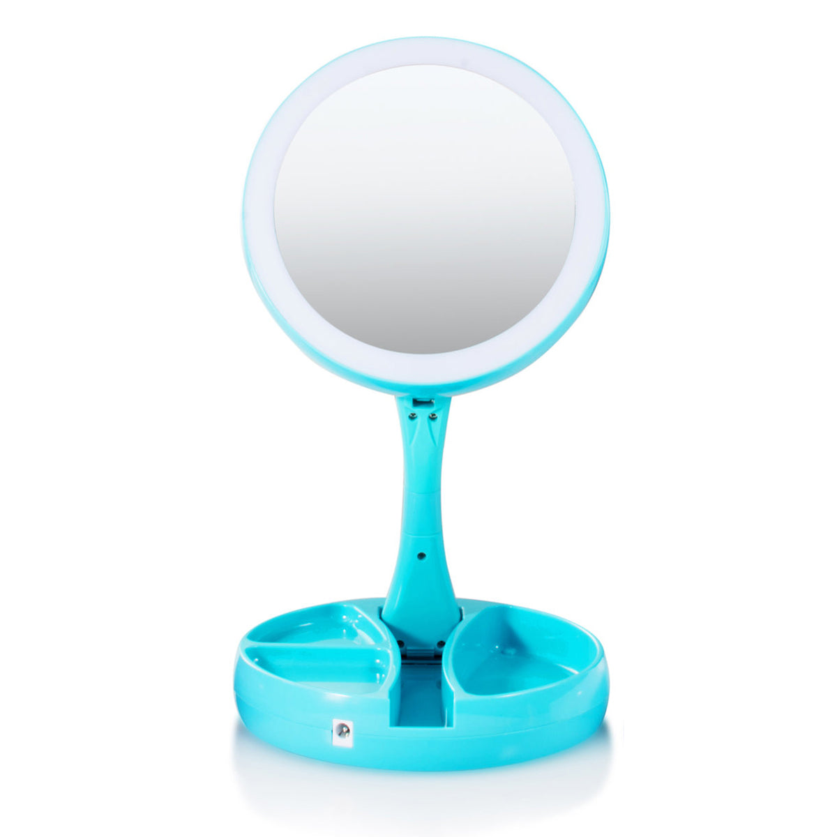 My Foldaway Mirror: LED Lighted, Double-Sided Vanity Mirror with 10x Magnification for Applying Makeup, Shaving, and Grooming