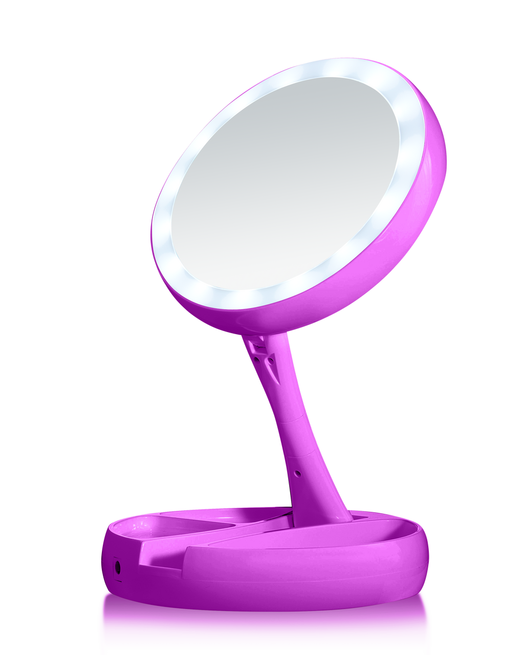 My Foldaway Mirror: LED Lighted, Double-Sided Vanity Mirror with 10x Magnification for Applying Makeup, Shaving, and Grooming