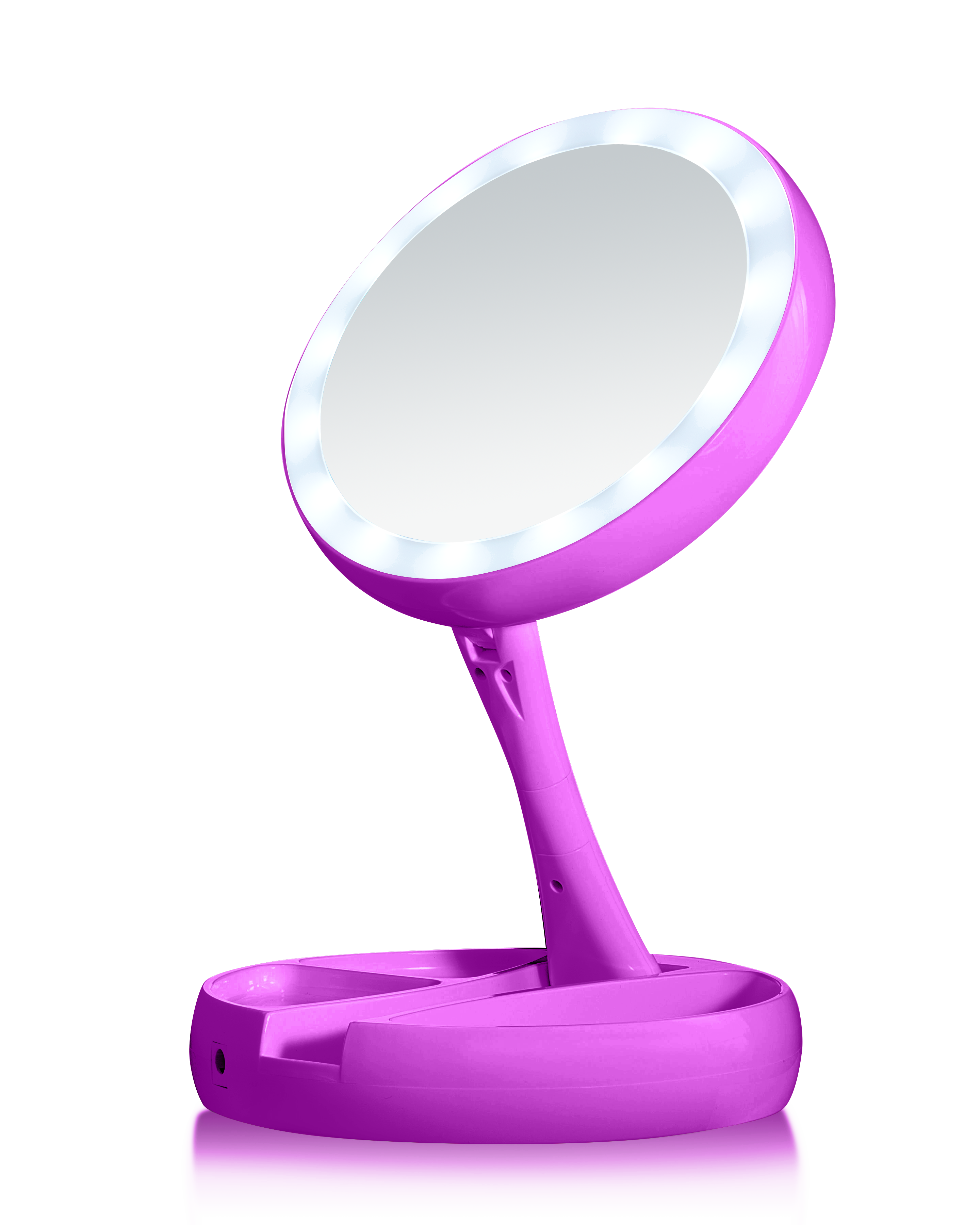 My Foldaway Mirror: LED Lighted, Double-Sided Vanity Mirror with 10x Magnification for Applying Makeup, Shaving, and Grooming