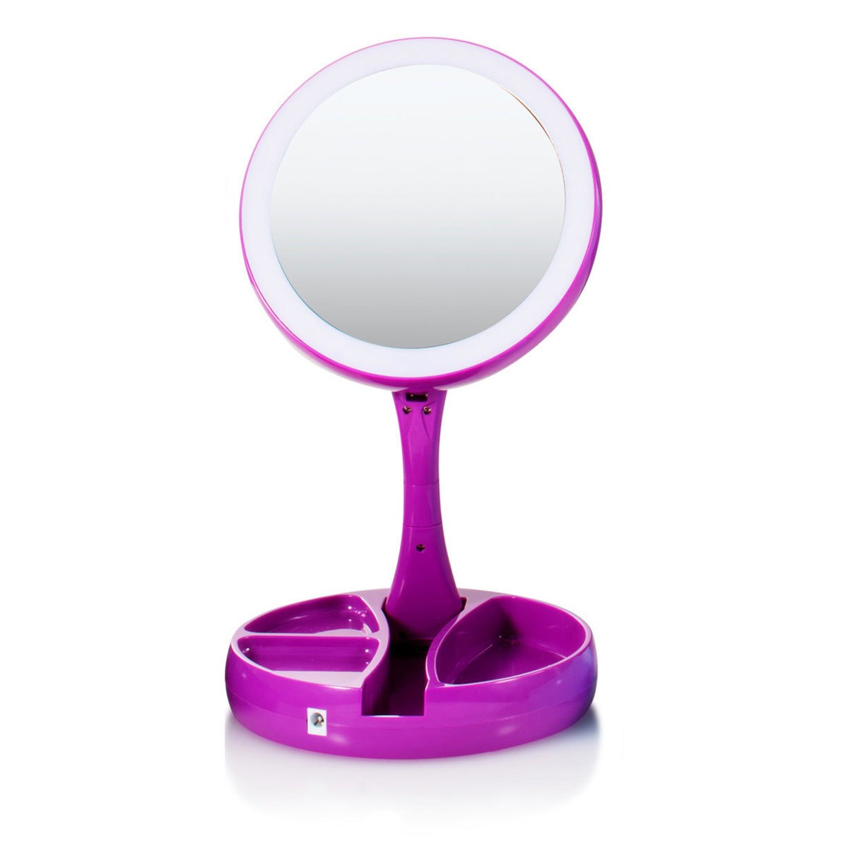 My Foldaway Mirror: LED Lighted, Double-Sided Vanity Mirror with 10x Magnification for Applying Makeup, Shaving, and Grooming