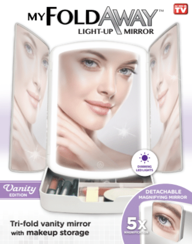My FoldAway Tri-Fold Vanity Lighted Makeup Mirror